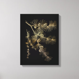 Liquid Gold pine tree branch Plants nature art  Leinwanddruck