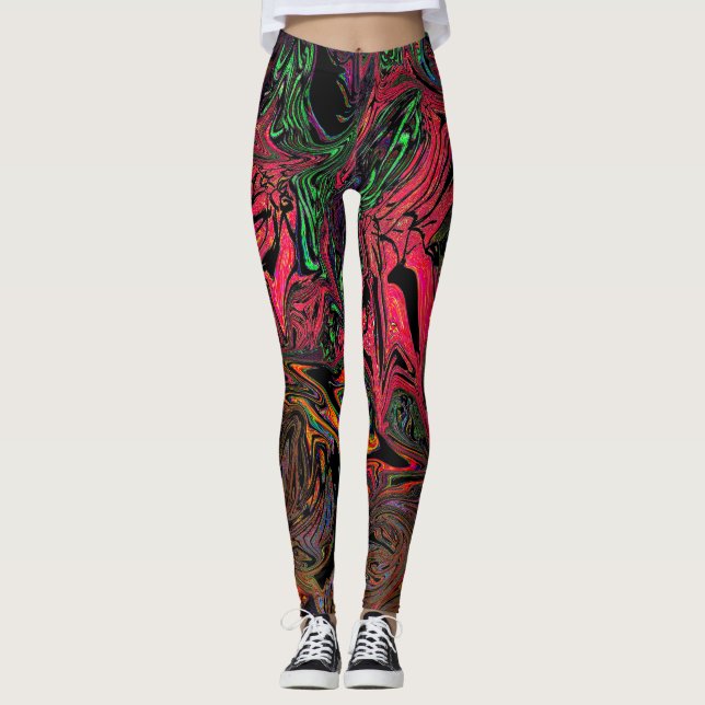 Liquid Graffiti Red Leggings (Vorderseite)