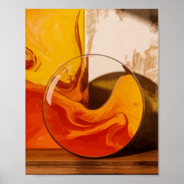 Liquid Harmony in Warm Tones Poster