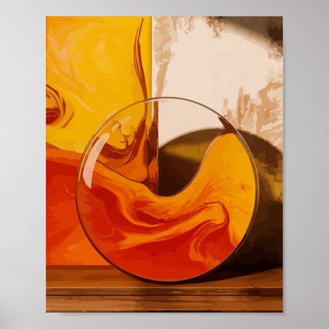 Liquid Harmony in Warm Tones Poster (Vorne)