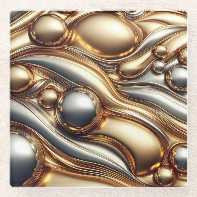 liquid metal look  glasuntersetzer (Vorderseite)