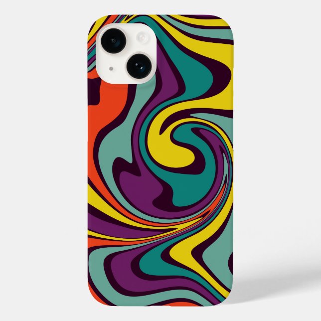 Liquid Paint Marbling Effect iPhone Case (Rückseite)