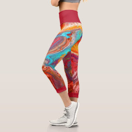 Liquid Paint Marbling Red Blue Multi Color Capri L