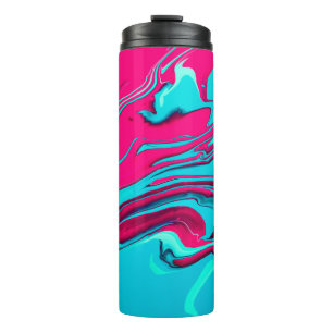 Liquid paper marbling paint background. Fluid pain Thermosbecher