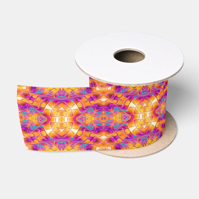 Liquid Peace Goddess | Orange Pink Ribbon Satinband (Spule)