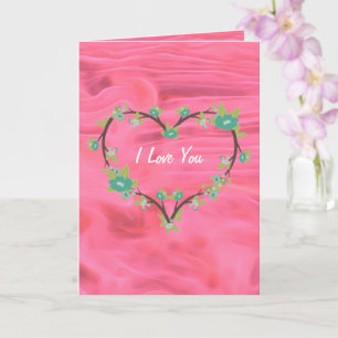 Liquid Pink I Love You Heart Carte de voeux person