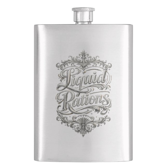 Liquid Rations 8 oz Edelstahl-Flasche Flachmann (Vorderseite)