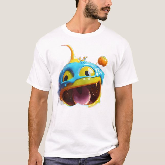 "Liquid Smileynt: A Quirky Splash Paint Portrait" T-Shirt (Vorderseite)