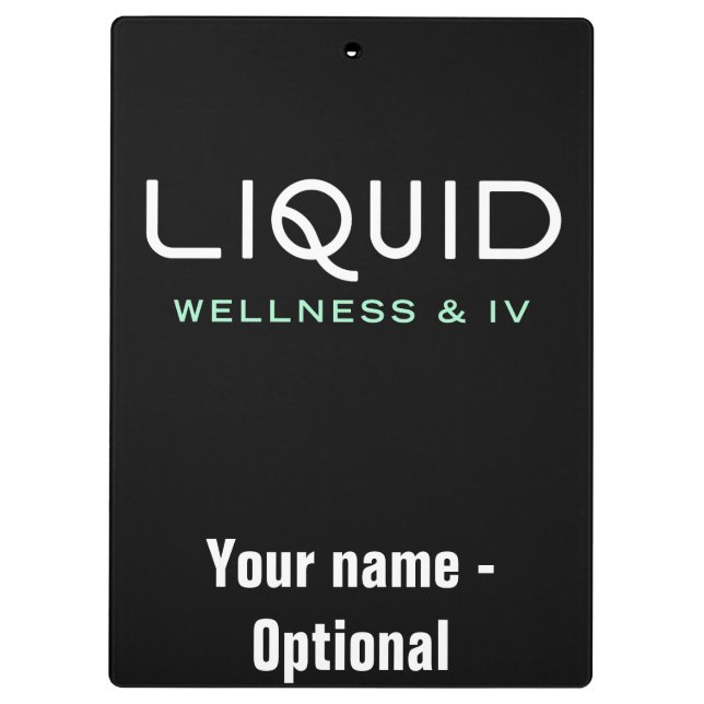 Liquid Wellness & IV Klemmbrett - Schwarz (Rückseite)