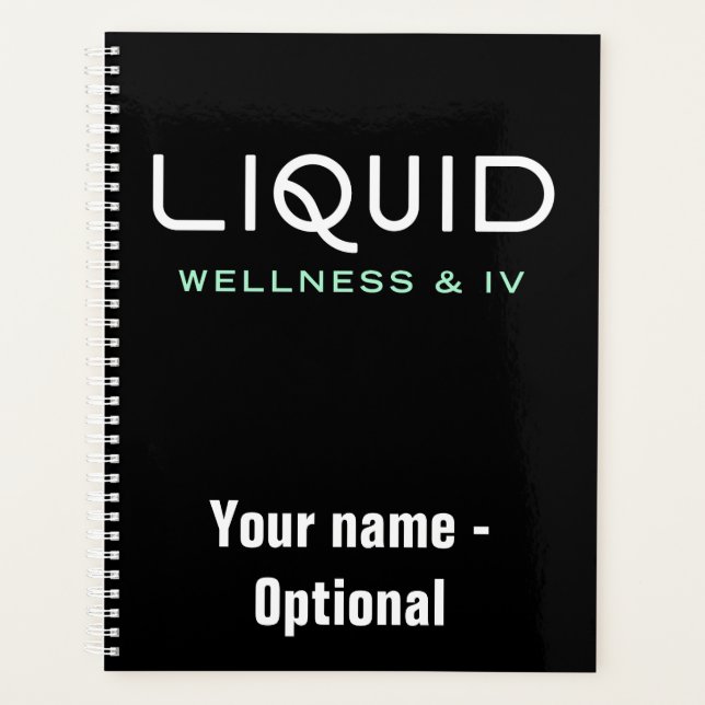 Liquid Wellness & IV Planer - Schwarz (Vorderseite)