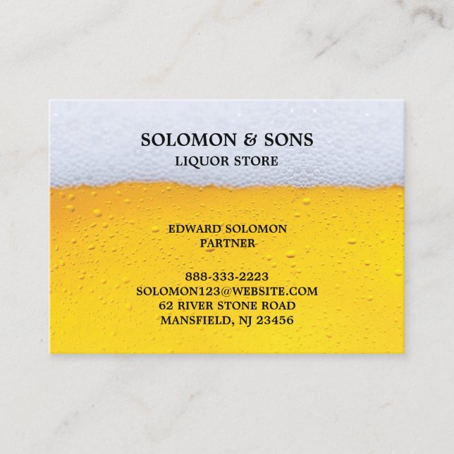 Liquor Beer Store Chubby Business Card Visitenkarte (Vorderseite)