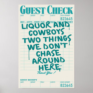 Liquor & Cowboys Guest Karo Print Poster