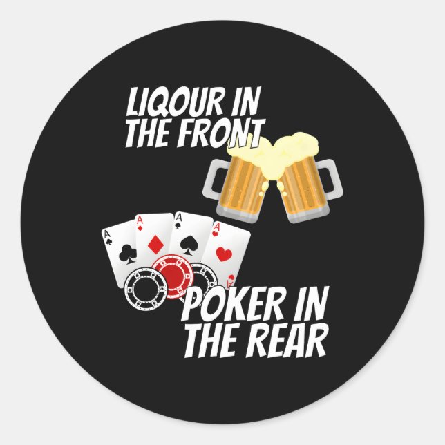 Liquor im vorderen Poker hinten Runder Aufkleber (Vorderseite)