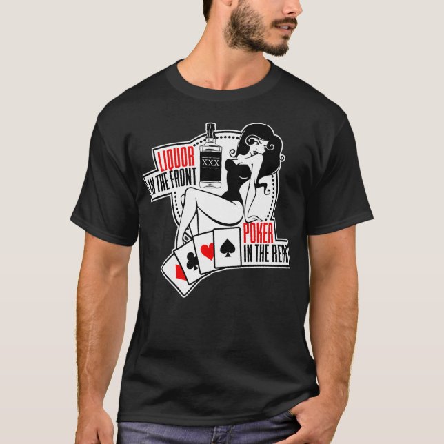 Liquor im vorderen Poker hinter der Rückseite  T-Shirt (Vorderseite)