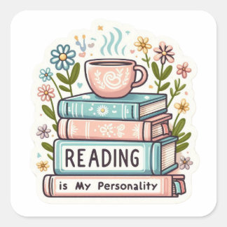 Lire au Cozy est ma personnalité Autocollant - Pas