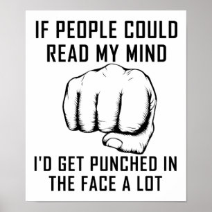 Lire dans les esprits Punch Affiche drôle