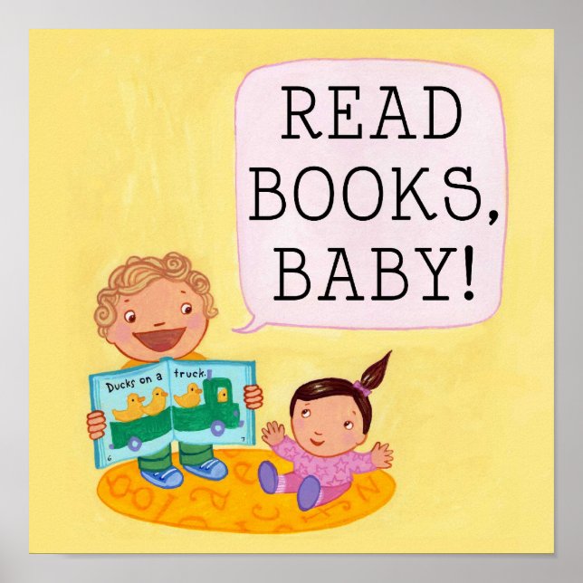 Lire des livres, poster Baby ! (Devant)