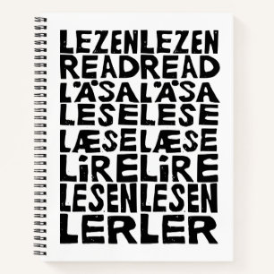 Lire en 8 langues Lino Imprimer Carnet spiral