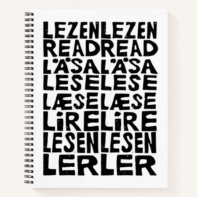 Lire en 8 langues Lino Imprimer Carnet spiral (Devant)