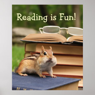 Lire est amusant Poster Chipmunk