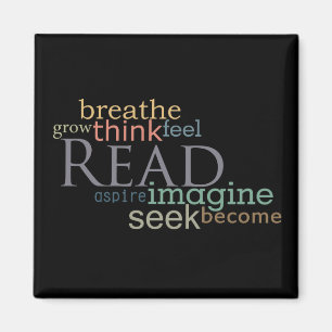 Lire, Rechercher, Imagine Magnet (foncé)