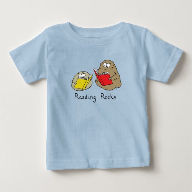 Lire Rocks Funny Book T-shirt bébé pour enfants (Devant)
