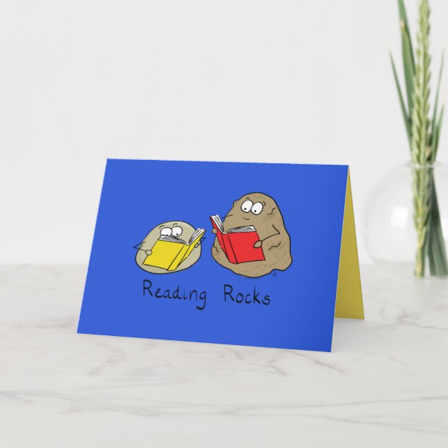 Lire Rocks Funny Rocks Lire Livres Carte de voeux (Devant)
