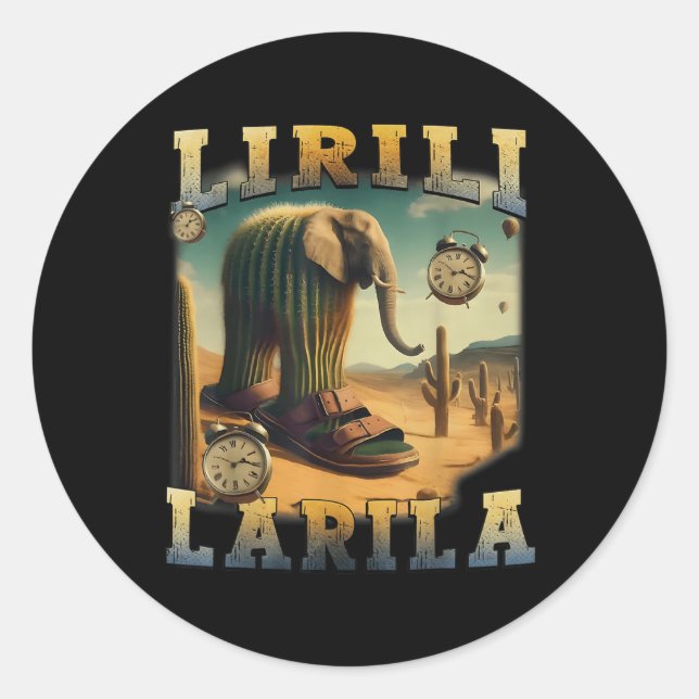 Lirili Larila Funny Italian Brainrot Meme Runder Aufkleber (Vorderseite)