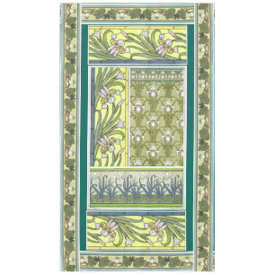 L'iris de Nouveau d'art fleurit la nappe florale