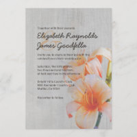 Lis tigrés vintages épousant des invitations