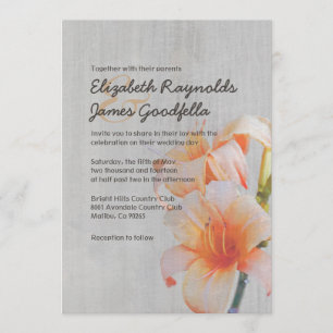 Lis tigrés vintages épousant des invitations
