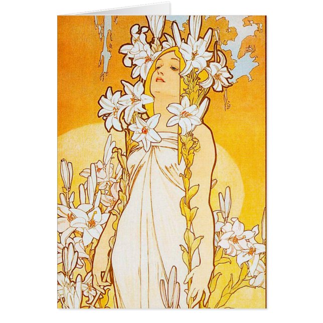 Lis vintage par Alphonse Mucha (Devant)