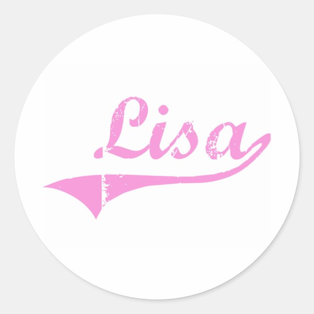 Lisa Classic Style Name Runder Aufkleber (Vorderseite)