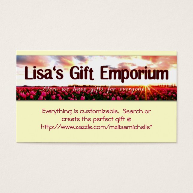 Lisa's Gift Emporium - Monogram Shop Visitenkarte (Vorderseite)