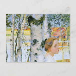 Lisbeth bei den Birch Trees Postkarte