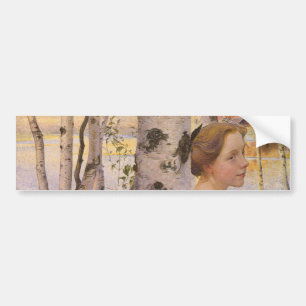 Lisbeth in der Birch Grove (Schönes junges Mädchen Autoaufkleber