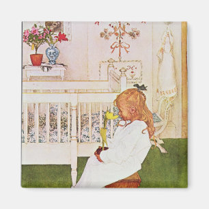 Lisbeth mit einer gelben Tulpe Magnet