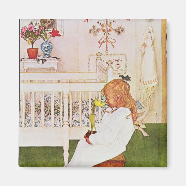 Lisbeth mit gelber Tulpe Magnet (Vorne)