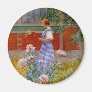 Lisbeth mit Peonies Magnet