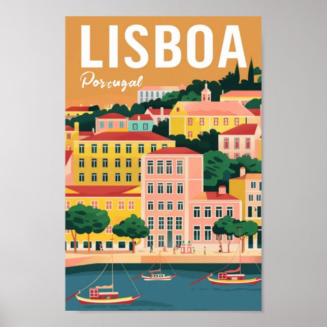 Lisboa Portugal Vintag Berühmter Reiseort Poster (Vorne)