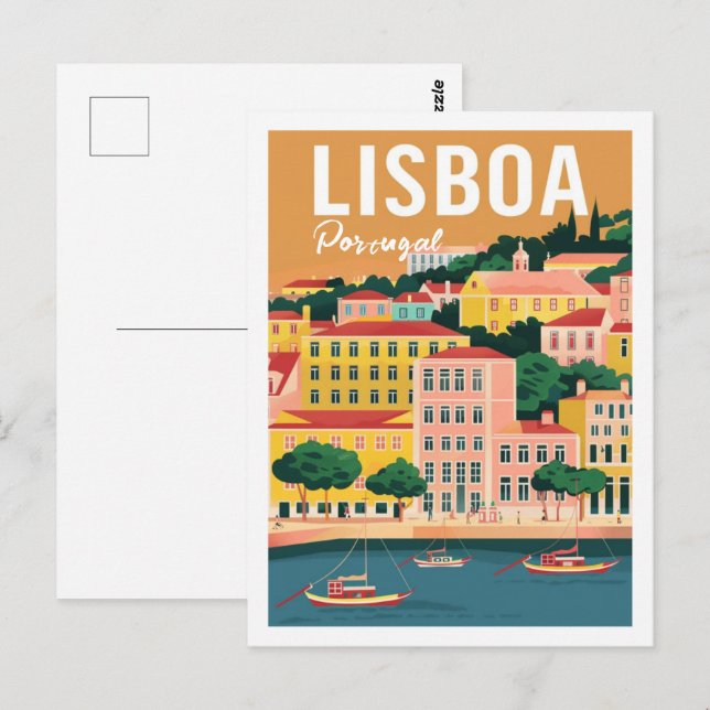 Lisboa Portugal Vintag Berühmter Reiseort Postkarte (Vorne/Hinten)