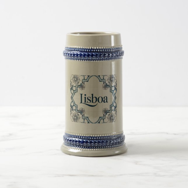 Lisboa Portuguese Azulejo Ceramic-Style Mug – Viva Bierglas (Mittel)
