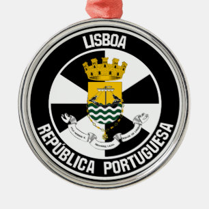 Lisboa Round Emblem Ornament Aus Metall