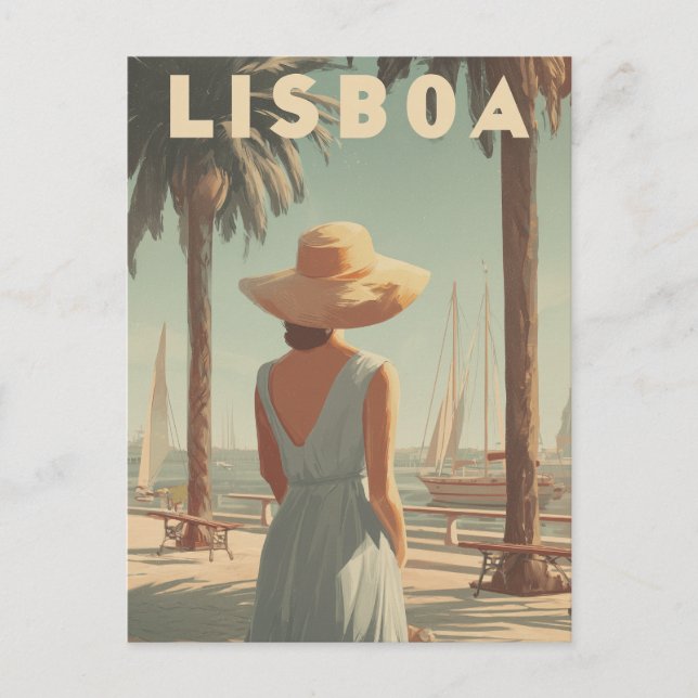 Lisbon 50s vintage postkarte (Vorderseite)