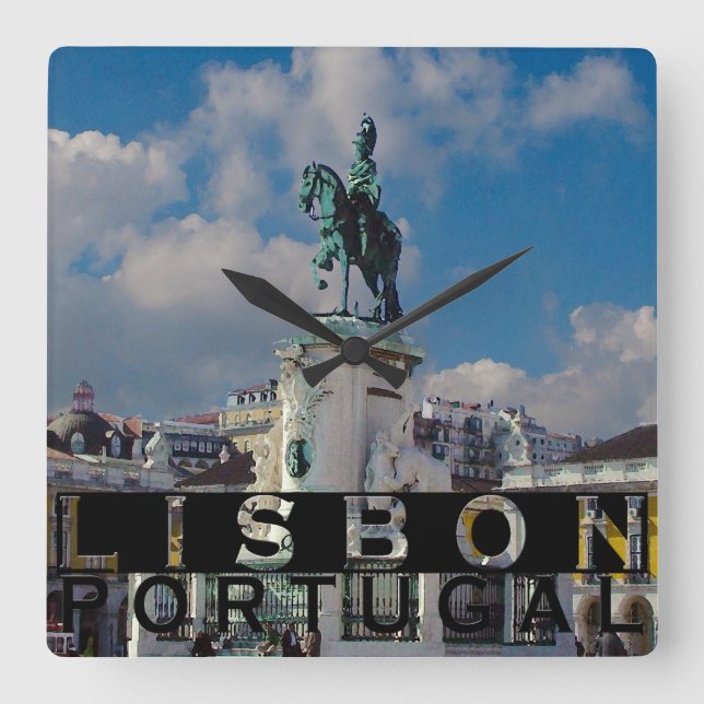 Lisbon Quadratische Wanduhr (Vorderseite)