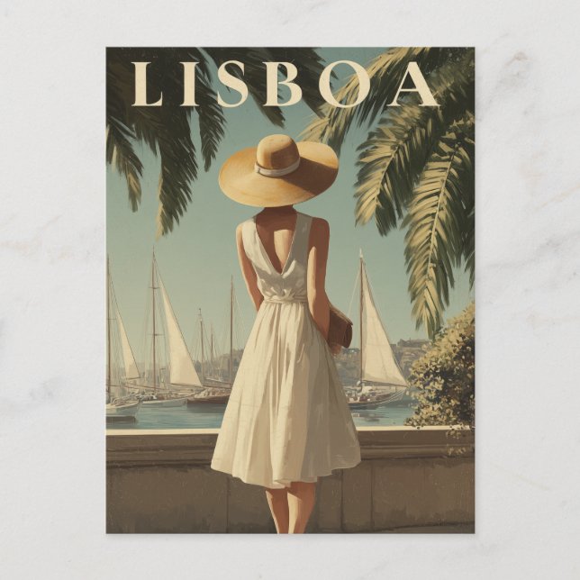 Lisbon vintage fashion postkarte (Vorderseite)