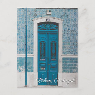 Lisbonne Porte bleue Voyage carte postale