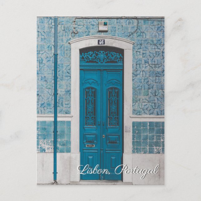 Lisbonne Porte bleue Voyage carte postale (Devant)