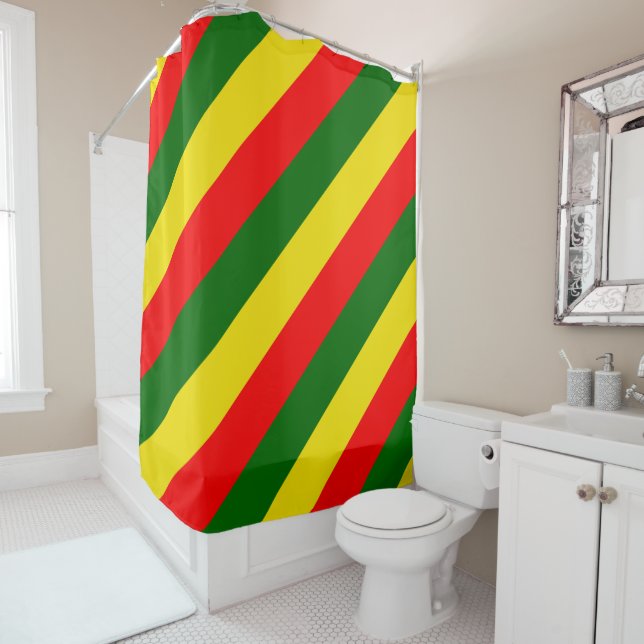 Lisbonne, Portugal Drapeau Bandes Douche Rideau (En situation)