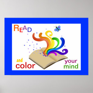 Lisez et coloriez votre esprit Poster d'alphabétis